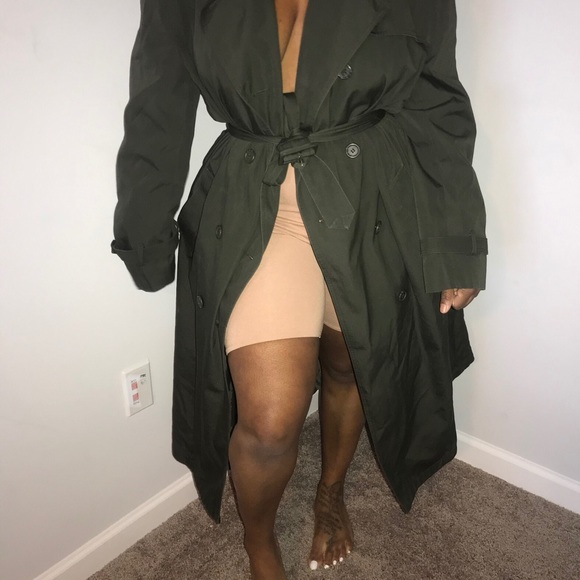 Dark olive trench coat - L - Picture 1 of 3